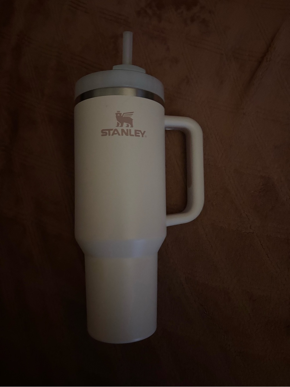 Stanley Cream Travel Tumbler with Handle & Straw